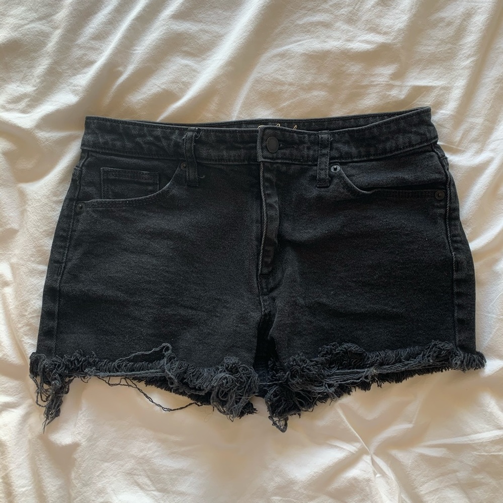 Black jean shorts